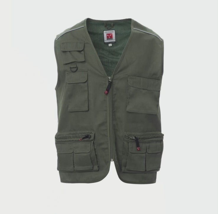 Carica e riproduci video in Gallery Viewer, Gilet Uomo da lavoro Multitasche Pesca Caccia Softair Payper Pocket
