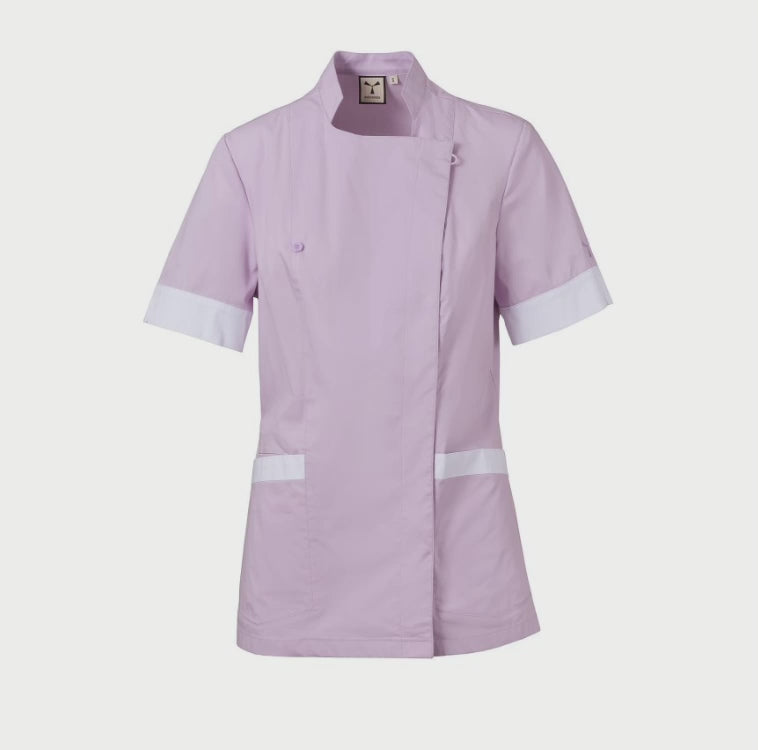 Carica e riproduci video in Gallery Viewer, Casacca Sanitaria Donna Stretch Collo Coreano Personalizzabile Payper Amber Lady
