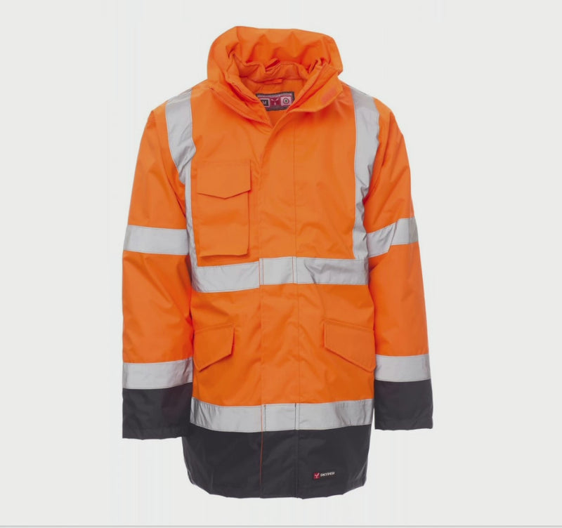 Carica e riproduci video in Gallery Viewer, Parka Alta Visibilità Bicolore 4in1 con Cappuccio Payper Dockyard
