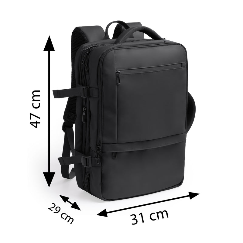 Carica immagine in Galleria Viewer, Zaino Viaggio in Pelle PU Porta PC 17" con USB e Antifurto 40 Litri STAMINA RAYAN MO1549
