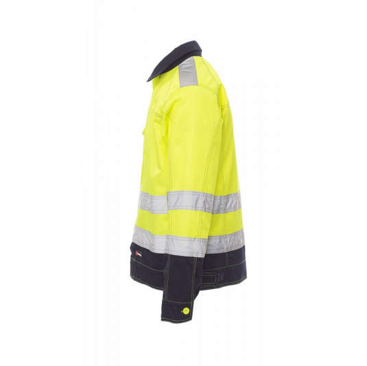 Giacca da lavoro TAGLIA-L Bicolore non Imbottita Alta Visibilità Payper Safe Hi-Vi Personalizzabile Giallo Fluo/Blu Navy Outlet
