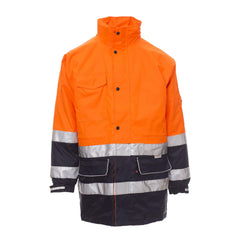 Parka Bicolore in Alta Visibilità da Lavoro con Cappuccio Payper Security Personalizzabile