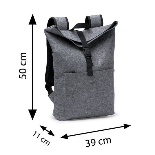 Zaino in Feltro Riciclato con Pattina e Chiusura a Moschettone 21 Litri STAMINA TAIPEI MO1805