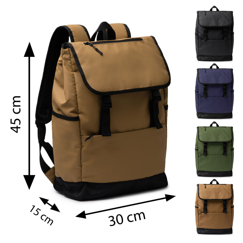 Carica immagine in Galleria Viewer, Zaino in Pelle PU con Pattina Porta PC 15" 20 Litri STAMINA TROIS MO1743
