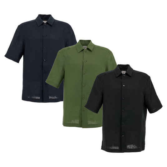 Camicia Uomo in Lino Manica Corta 100% Puro Lino Payper Bahia
